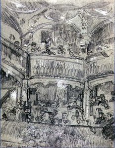 La Gaite Montparnasse, n. 1907 (liitu paperille) tekijältä Walter Richard Sickert