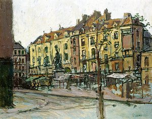 La Place Nationale ja le Grande Duquesne, Dieppe (öljy kankaalle) tekijältä Walter Richard Sickert