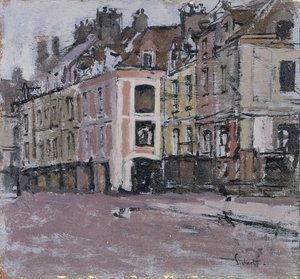 Vanhat pelihallit, Dieppe; The Old Arcades, Dieppe, n. 1898-1900 tekijältä Walter Richard Sickert