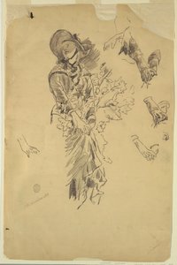 Figuuritutkimus "Vuoristossa" tekijältä Walter Shirlaw