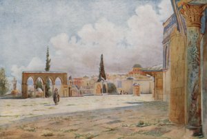 Moskeijan eteläkuisti ja kesäsaarnatuoli, Jerusalem