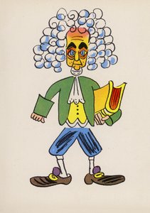 Yksi Walter Trierin hulluista ihmisistä (värilitografia).
