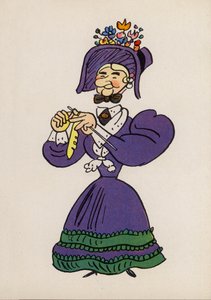 Yksi Walter Trierin hulluista ihmisistä (värilitografia). tekijältä Walter Trier