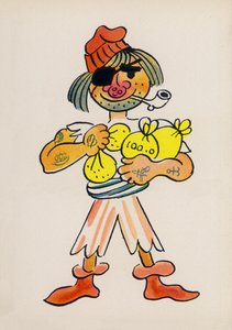 Yksi Walter Trierin hulluista ihmisistä (värilitografia). tekijältä Walter Trier