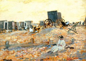 Beach Scene (öljy paneelille)