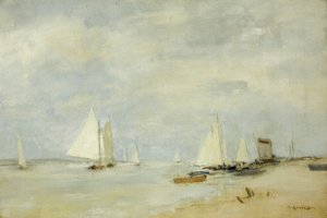 Yachts in the Cutting (öljy kankaalle)