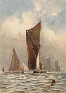 Proomuja Thamesilla (värilitro) tekijältä Walter William May