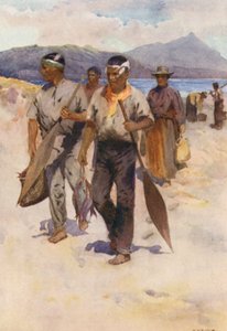 Uusi-Seelanti: Maori Fishing Party (värilito): Maori Fishing Party (värilito)