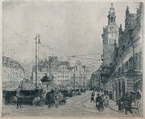 Market Place, Leipzig, 1913 tekijältä Walter Zeising