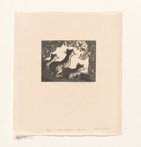 Kolme kissaa ikkunakehyksessä tekijältä Wanda Gág (signed by artist)