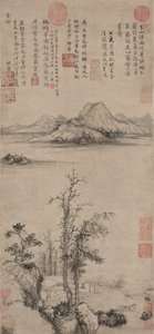 Tutkijan retriitti syyspuiden keskellä, Ming-dynastia 1368-1644. tekijältä Wang Fu