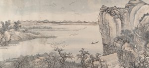 Maisema Juranin ja Yan Wenguin tyyliin, vuodelta 1713.
