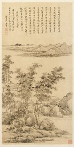 Korkea bambu ja kaukaiset vuoret Wang Mengin mukaan, 1694.
