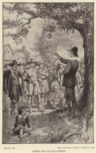 George Foxin merkittävä yleisö (litho) tekijältä Warren B. Davis