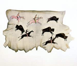 American Plainsin intiaanit puhvelinmetsästyksellä, 1898 tekijältä Washakie