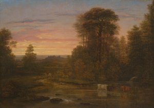 Maisema auringonlaskun jälkeen, n. 1819 (öljy kankaalle)