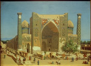Shir-Dor Medrese Registan-aukiolla Samarkandissa