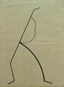 Analytische Zeichnung nach Photos der tanzenden Palucca, Nach oben strebende Gerade auf einfache Gebogene gestützt tekijältä Wassily Kandinsky