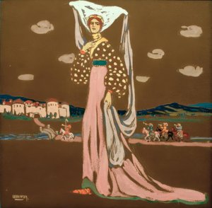 Die Nacht, (Spazierende Dame) tekijältä Wassily Kandinsky