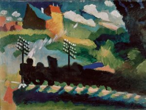 Rautatie lähellä Murnauta tekijältä Wassily Kandinsky