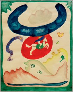 Suunnittelu Almanac Der Blaue Reiter -lehden kanteen tekijältä Wassily Kandinsky