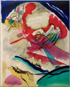 Luonnos kuvaksi valkoisilla viivoilla tekijältä Wassily Kandinsky