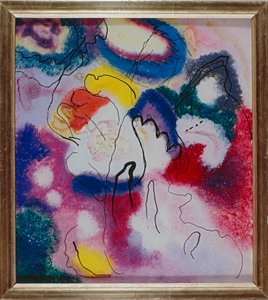 Lasikuva punaisella tahralla tekijältä Wassily Kandinsky
