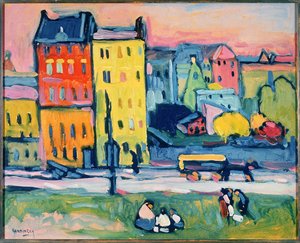 Talot Münchenissä, 1908 (öljy pahville)