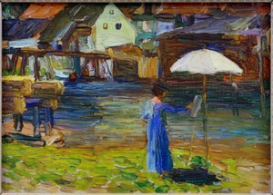 Kallmünz – Gabriele Münter beim Malen I tekijältä Wassily Kandinsky