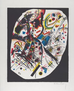Kleine Welten III (Pienet maailmat III), 1922 (litografia punaisella, sinisellä, keltaisella ja mustalla). tekijältä Wassily Kandinsky