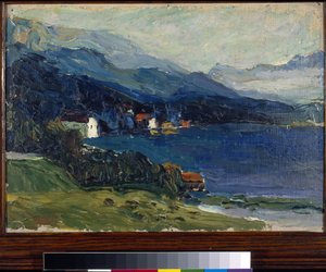 Vassily Kandinskyn maalaus "Kochel-järvi" (tai Wassily Kandinsky tai Kandinskyj tekijältä Wassily Kandinsky