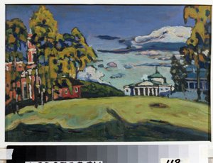Maatila Akhtyrkassa. Vassily Kandinskyn maalaus (tai Wassily Kandinsky tai Kandinskyj tekijältä Wassily Kandinsky