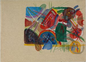 Vesiväri metsällä ja sateenkaarella, 1913. tekijältä Wassily Kandinsky