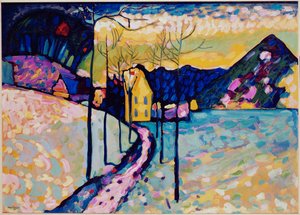Talvimaisema I, Kochel, Baijeri (öljy kartongille) tekijältä Wassily Kandinsky