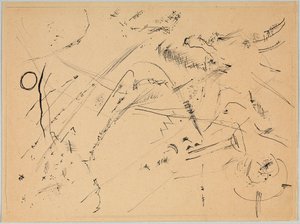 Piirustus "Metsällä ja sateenkaarella" tekijältä Wassily Kandinsky