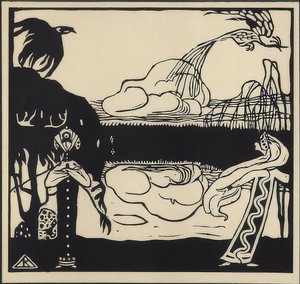 Kaksi lintua. 1907 tekijältä Wassily Kandinsky
