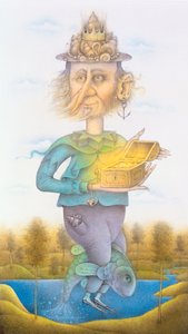 Neptunus (lyijykynä ja väriliitu paperille) (pari 155032) tekijältä Wayne Anderson
