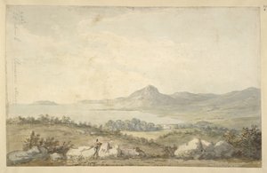 Kartat K. Ylös. 46 58 1b "Lord Penrhyn ja Penmaenmawr Bangorista", n. 1780-1800 (akvarelli paperille)