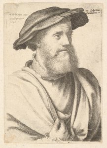 Parrakas mies Hans Holbeinin mukaan, 1646. tekijältä Wenceslaus Hollar