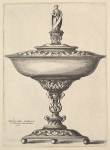 Leveä kuppi pallojaloilla, 1646. tekijältä Wenceslaus Hollar