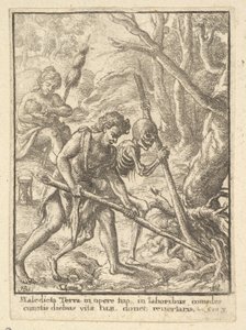 Adam Plowing of the Dance of Death, 1651. tekijältä Wenceslaus Hollar
