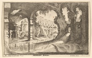 Roomalainen amfitiatri, n. 1650. tekijältä Wenceslaus Hollar