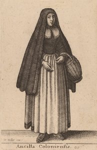 Kölnin piika, 1643. tekijältä Wenceslaus Hollar
