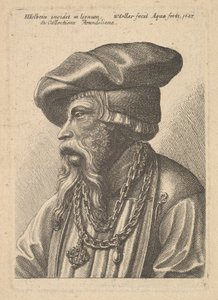 Parrakas mies ketjukaulakorulla, 1647. tekijältä Wenceslaus Hollar
