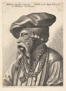 Parrakas mies ketjukaulakorulla, 1647. tekijältä Wenceslaus Hollar