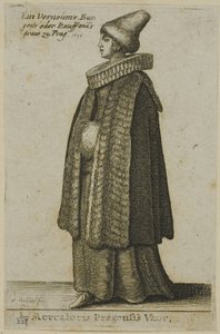Laadukas boheemi nainen tekijältä Wenceslaus Hollar