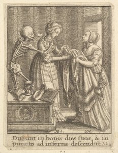 Morsian, Kuolemantanssista, 1651. tekijältä Wenceslaus Hollar