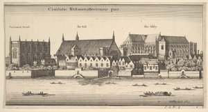 Osa Westminsterin kaupunkia, Westminster joesta, 1647. tekijältä Wenceslaus Hollar