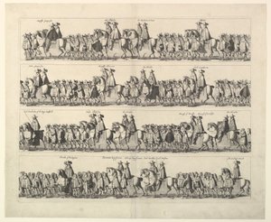 Kaarle II:n kruunauskulkue Lontoon läpi, 1662. tekijältä Wenceslaus Hollar
