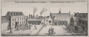 Arundel-talon piha pohjoisesta tekijältä Wenceslaus Hollar